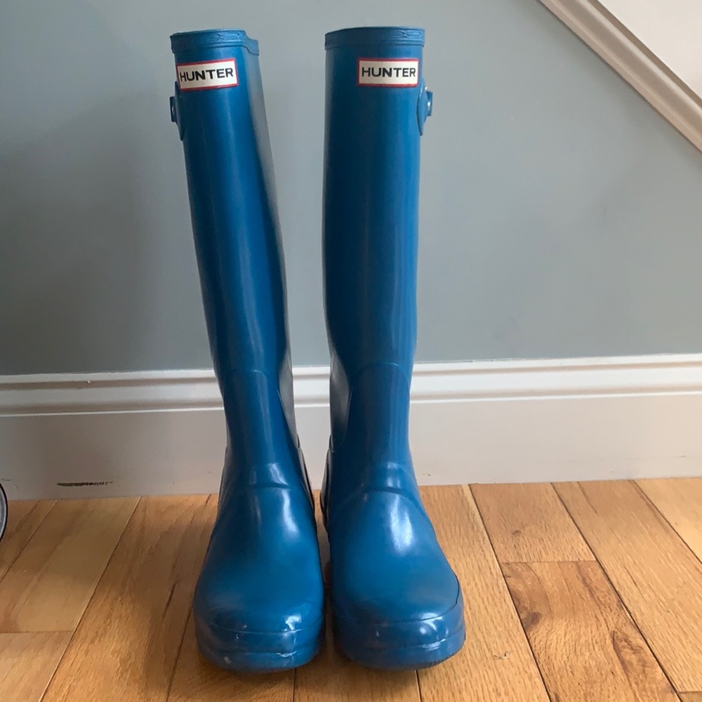 Tall Hunter Boots in Rare Blue Color!